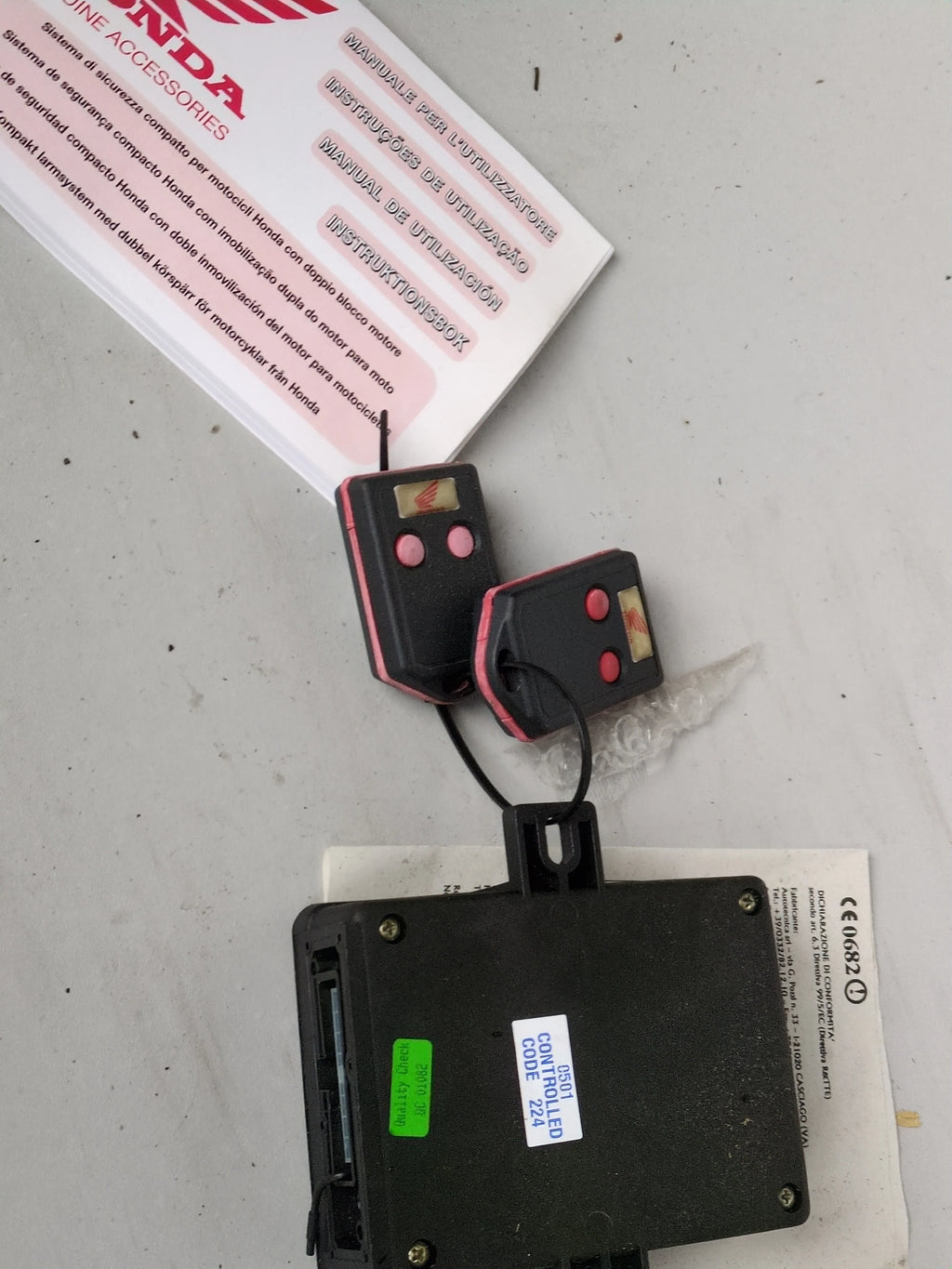 Honda Genuine Alarm Kit 08E55-MAT-R00 OEM NOS Motorcycle Security System with Remote Controls from ExoticParts