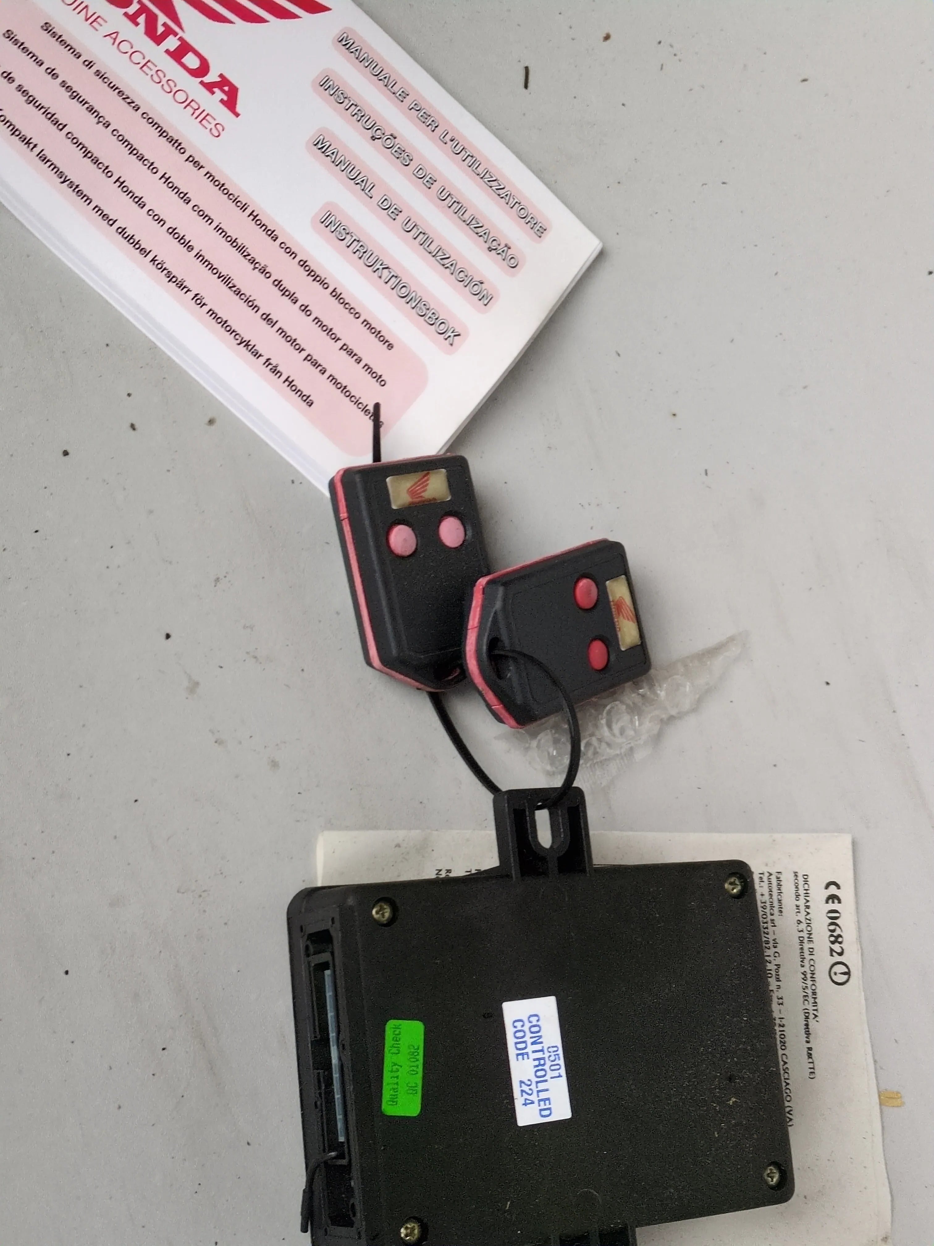 Honda Genuine Alarm Kit 08E55-MAT-R00 OEM NOS Motorcycle Security System with Remote Controls from ExoticParts